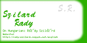 szilard rady business card